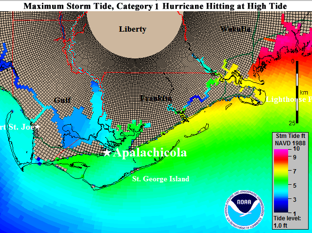Apalachicola Storm Surge Map Cat 1