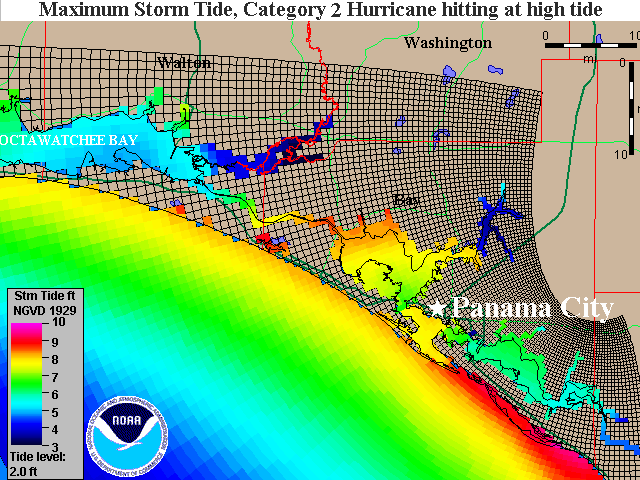 Panama City Storm Surge Map Cat 2