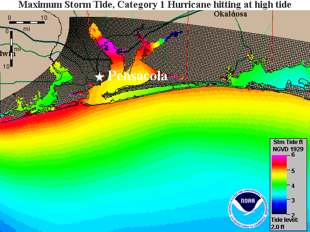 Pensacola Storm Surge Map Cat 1