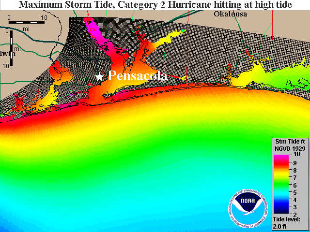 Pensacola Storm Surge Map Cat 2