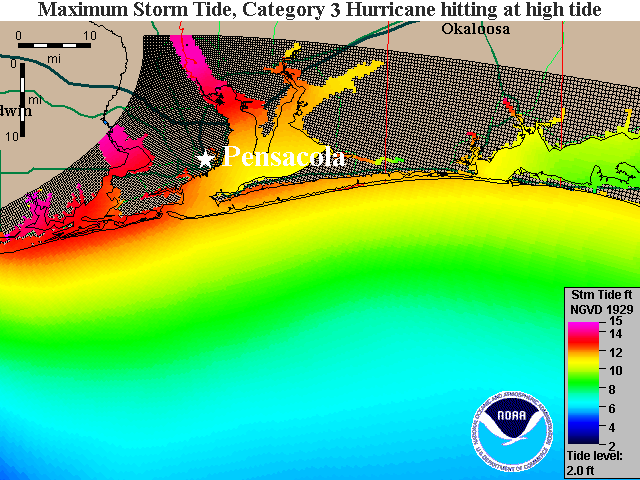Pensacola Storm Surge Map Cat 3