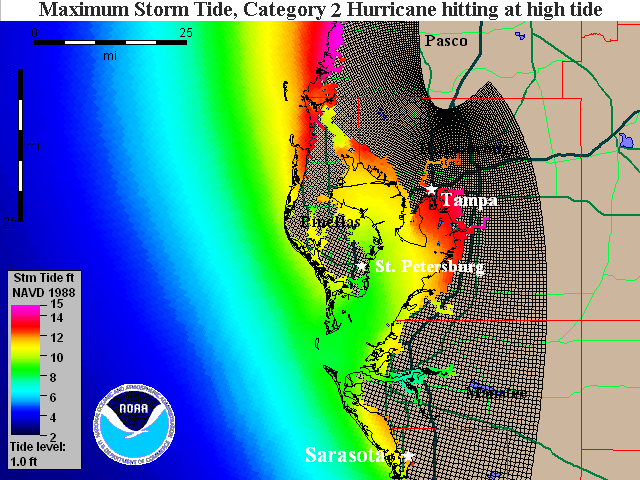 Tampa Bay Storm Surge Map Cat 2