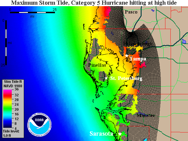 Tampa Bay Storm Surge Map Cat 5