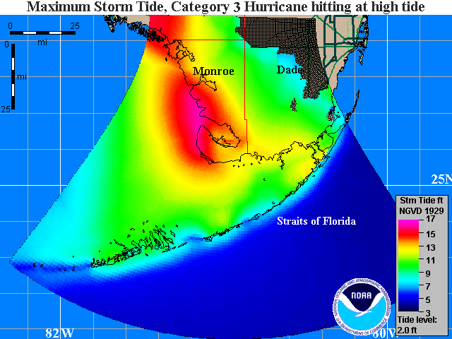 Florida Keys Cat 3 Storm Surge Map