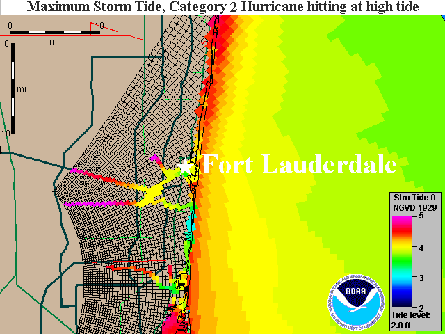 Fort Lauderdale Cat 2 Storm Surge Map