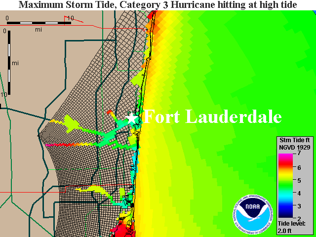 Fort Lauderdale Cat 3 Storm Surge Map
