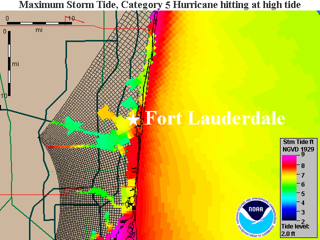 Fort Lauderdale Cat 4 Storm Surge Map
