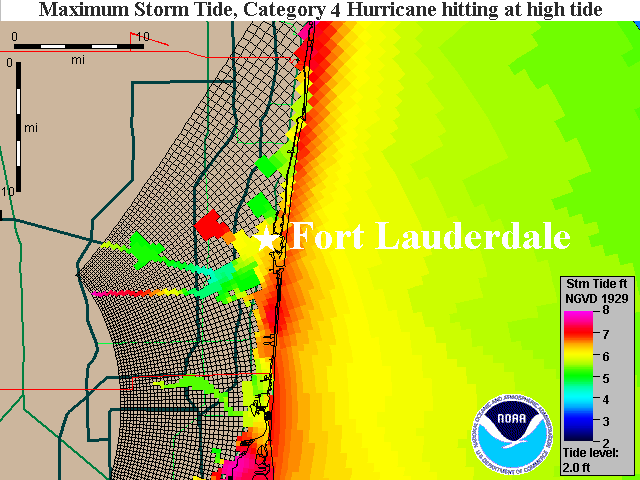 Fort Lauderdale Cat 5 Storm Surge Map