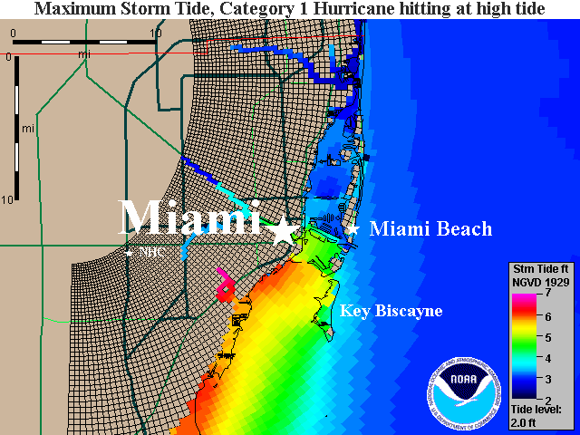 Miami Cat 1 Storm Surge Map