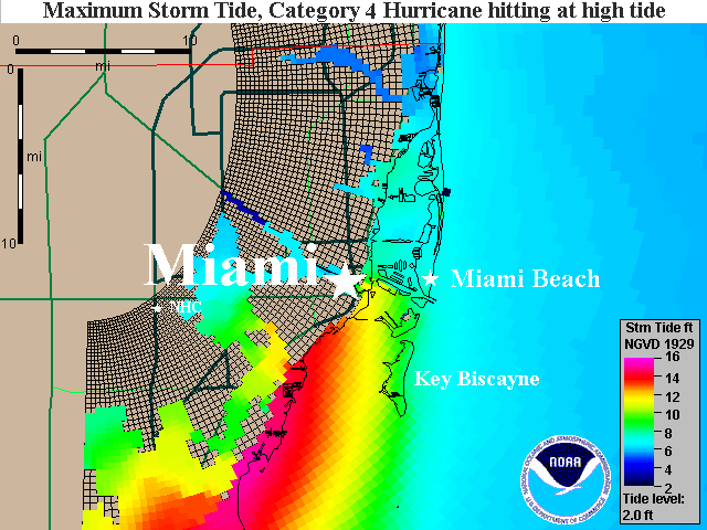Miami Cat 4 Storm Surge Map